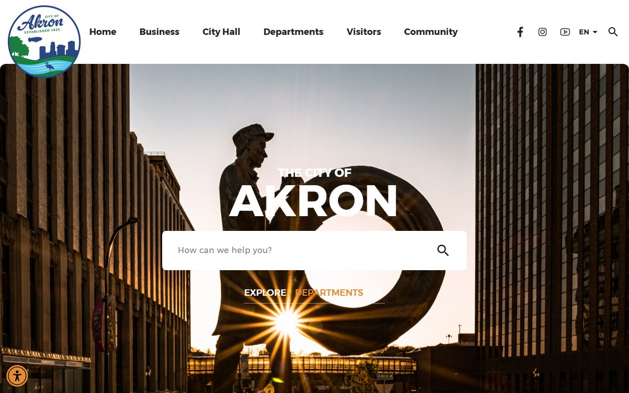 Akron Ohio property tax records search portal