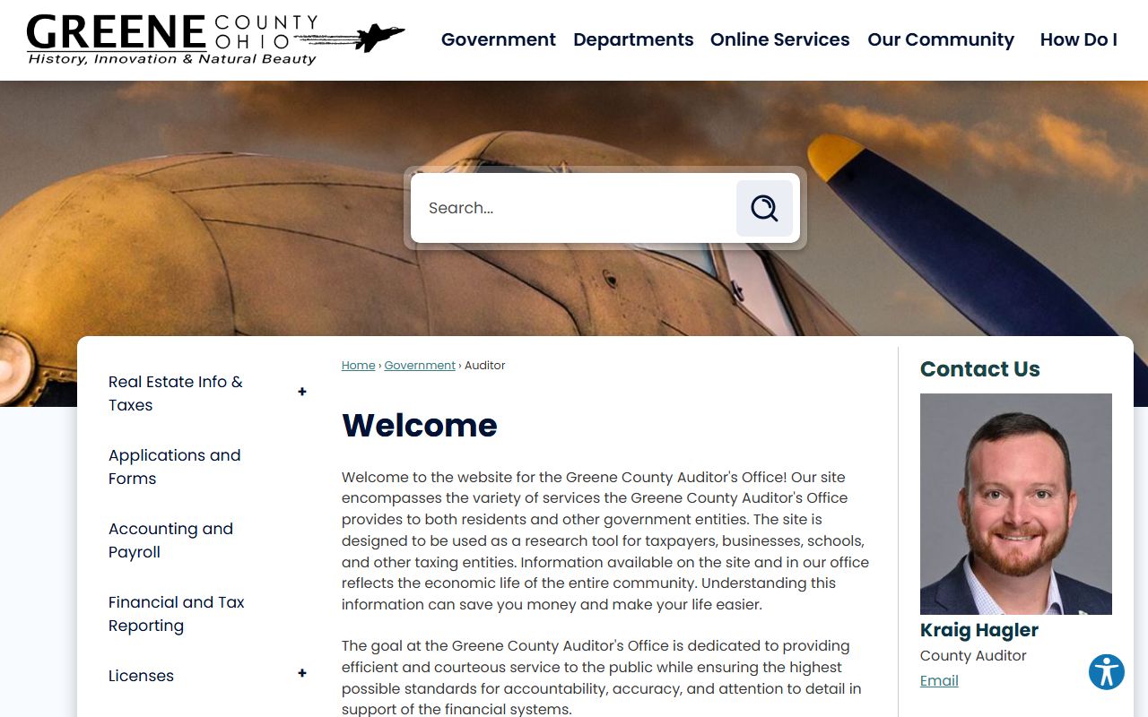 Beavercreek property search tool for Ohio tax records