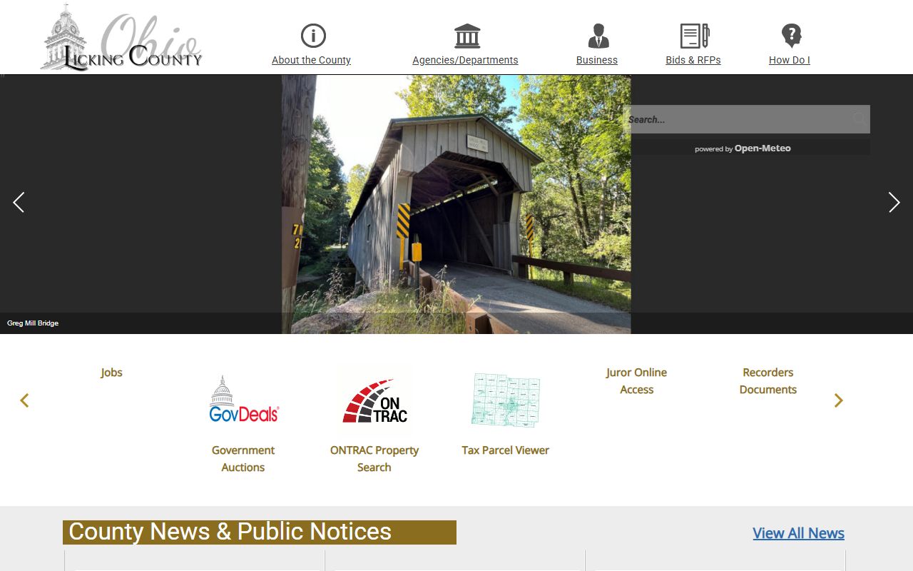 Licking County Ohio property tax records government portal